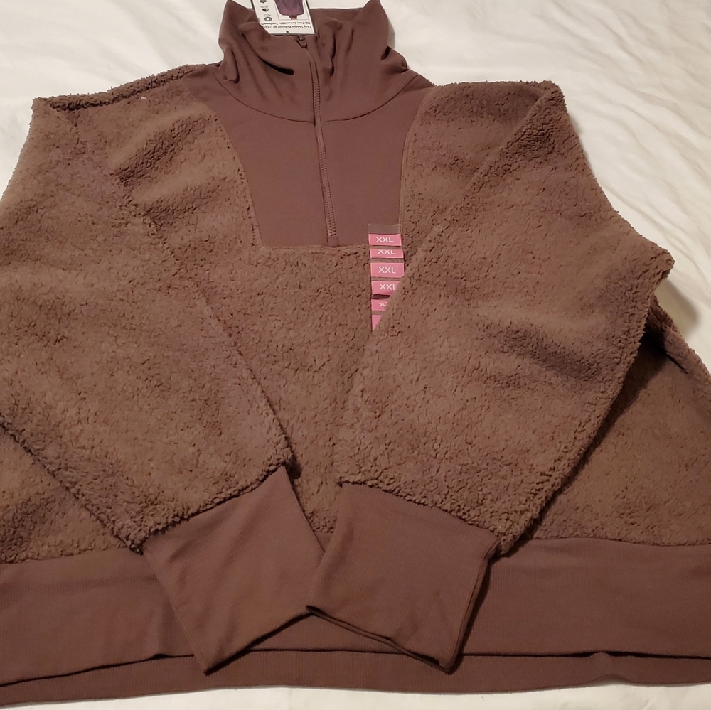RBX Active Women's Cozy Sherpa 1/4 Zip Rib Trim C